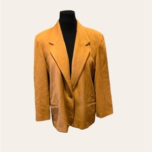 Vintage ORVIS Women’s Wool Blazer Tan Size 18 Made in USA Dry Clean Only